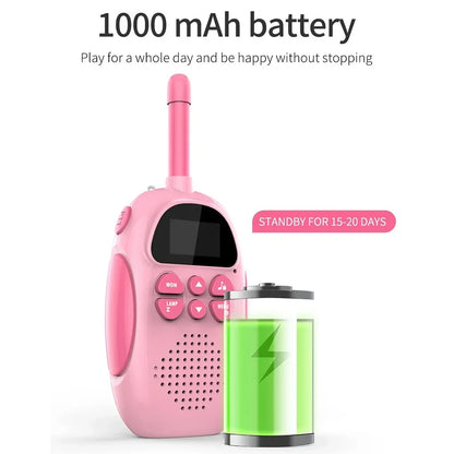 Kids Walkie Talkies 2 Pack Rechargeable Toy Two Way Radio 22 Channels 3KM Long Range for Children Outdoor Play Birthday Gifts