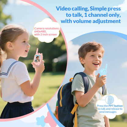 Mafiti Toys for Boys Girls Mini Video Walkie Talkies for Kids 2 Pack Rechargeable 1000 Feet Range Birthday Indoor Outdoor
