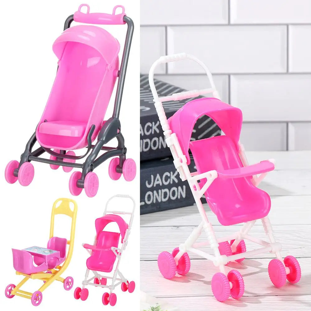 Dollhouse Furniture Scene Model Playing House Photo Props Toys Miniature Baby Stroller Infant Carts Dolls Accessories