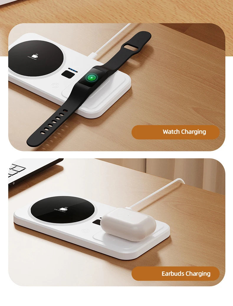 2 in 1 Coffee Mug Warmer Wireless Charger Multi-functional Cup Heating Pad 3 Gear Temperature Warmer Coaster For Milk Tea Water