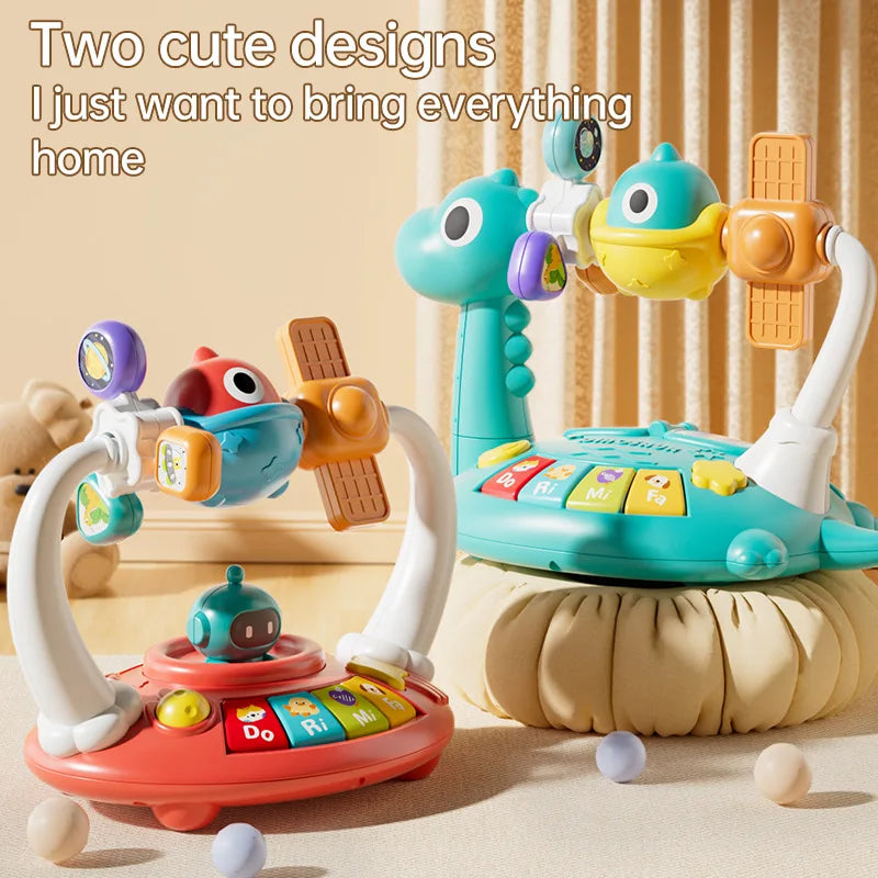 Baby Piano Toys Kids Rotating Music Piano Keyboard With Light Sound, Musical Toys For Toddlers, Early Educational Music Toy