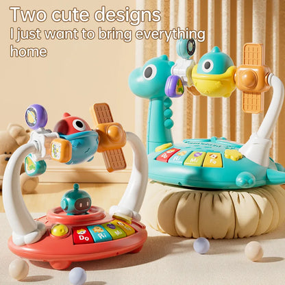 Baby Piano Toys Kids Rotating Music Piano Keyboard With Light Sound, Musical Toys For Toddlers, Early Educational Music Toy