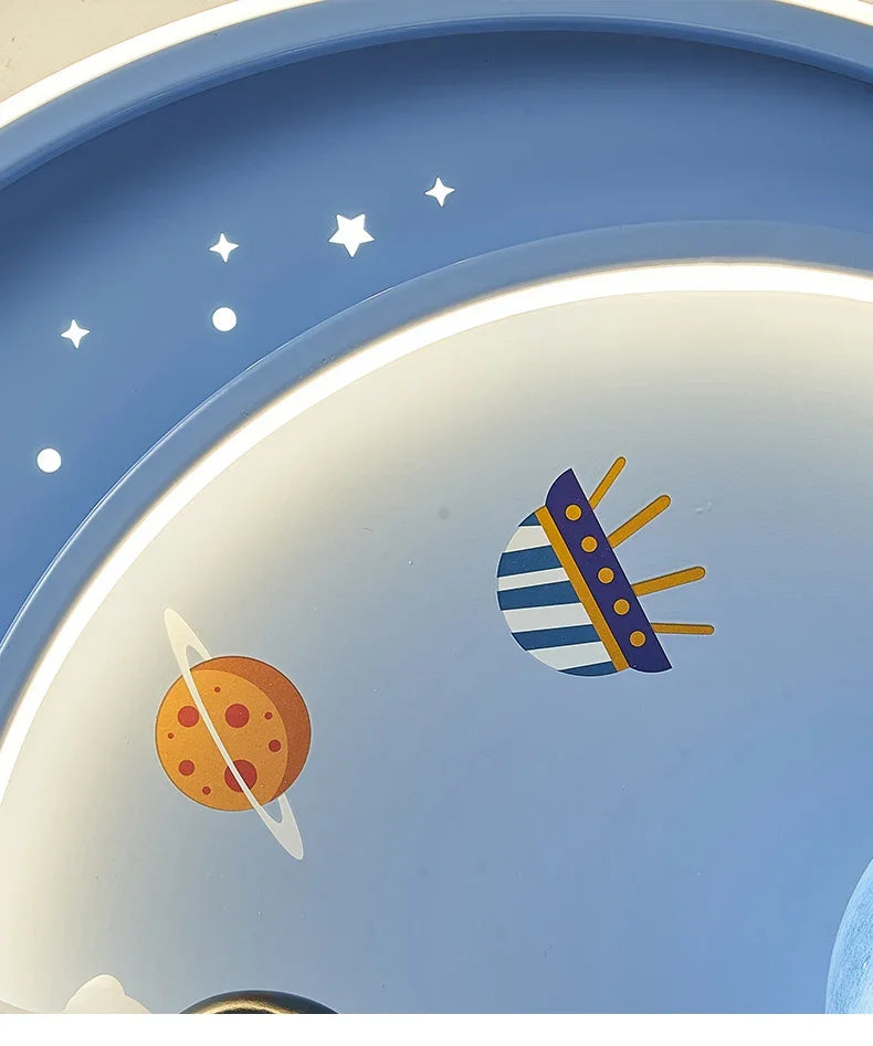 Children's room circular ceiling light moon astronaut light cartoon eye protection children's baby LED light room decoration