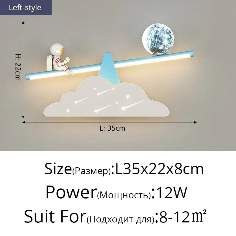Wall Led Lights Modern Minimalist Astronaut Bedroom Bedside Sconce Lamps for Room Children's Home-appliance