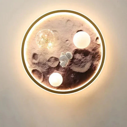Modern European Modern Children's Moon Lustre Led Lights Astronaut Bedroom Chandeliers Decoration Ceiling Lamps For Room Home-ap