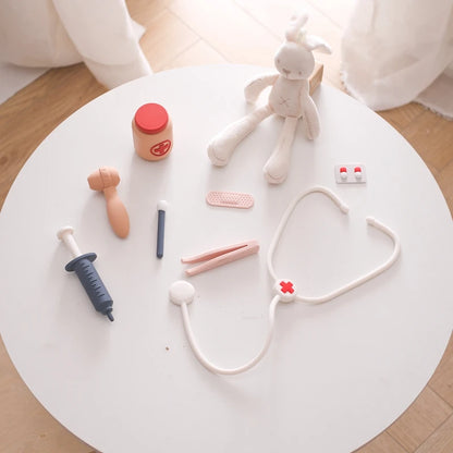 Baby Silicone Doctors Toys Pretend Playing Kids Role Play Pretend Playing Doll Accessories Learning Education Toys Babies Gifts