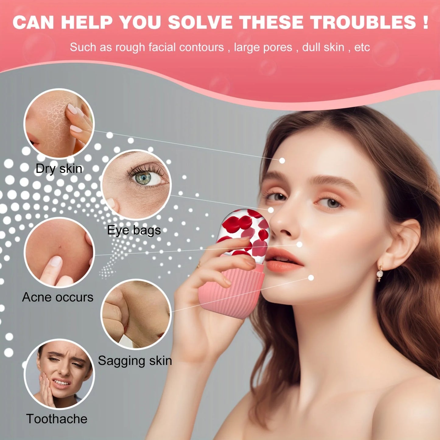 Silicone Ice Cube Trays Beauty Lifting Ice Ball Face Massager Contouring Eye Roller Facial Treatment Reduce Acne Skin Care Tool