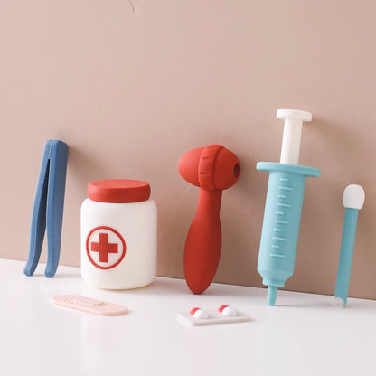 Baby Silicone Doctors Toys Pretend Playing Kids Role Play Pretend Playing Doll Accessories Learning Education Toys Babies Gifts