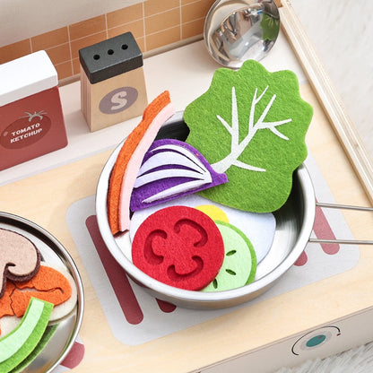 Wooden Kitchen Simulation Toy Set Baby Pretend Play Game Montessori Interactive Toys For Children Baby life Skills learning Toys