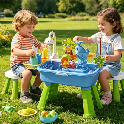 Outdoor Water Play Table for Boys Girls Sensory Activity Toys summer Outside Backyard Beach Park Daycare Preschool Patio