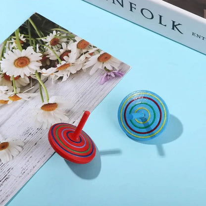 Game Spinning Top DIY Gyroscope Toys Desktop Spinning Top Wooden Rotate Gyro Wooden Gyro Toys Woode Spinning Top Toy