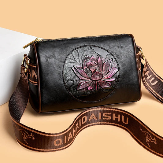 Casual Women Handbag Soft Leather Shoulder Crossbody Bags for Women  New Fashion Print Ladies Messenger Tote Bag