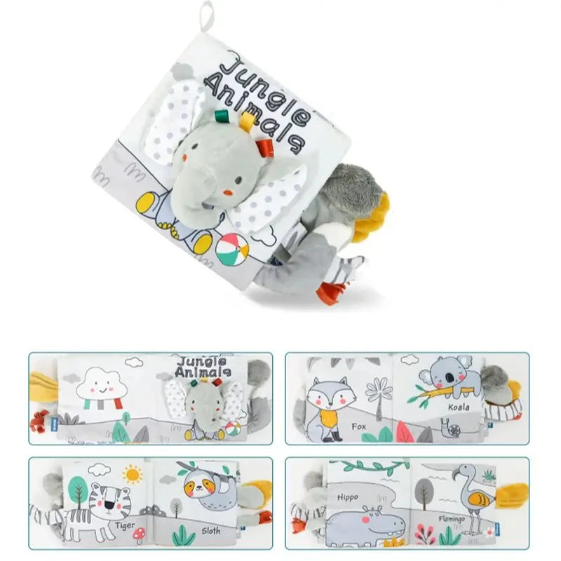 Baby Cloth Book Toys Animals Soft Learning Educational Toys For Babies Development montessori Sensory Books Baby Toys 0 12 Month