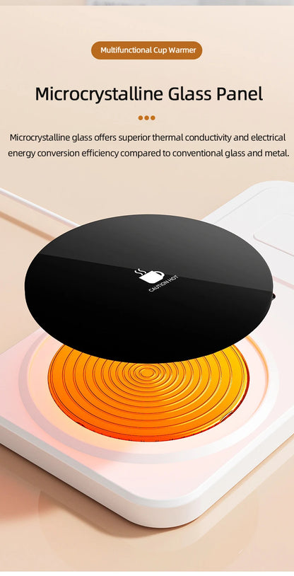 2 in 1 Coffee Mug Warmer Wireless Charger Multi-functional Cup Heating Pad 3 Gear Temperature Warmer Coaster For Milk Tea Water