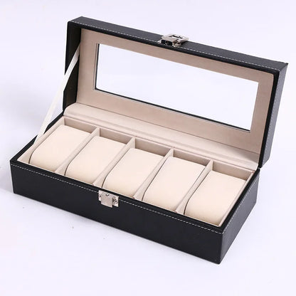 Watch Box, 12-10-6-Slots Watch Case with Large Glass Lid, Removable Watch Pillows, Watch Box Organizer, Gift for Loved Ones