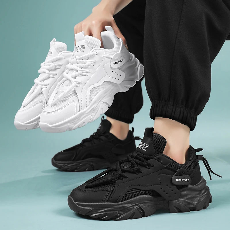 Mens Shoe Breathable Thick Soled Casual Sneakers Outdoor Running Four Seasons New Tennis Men Soft Soles Comfort Male Sneakers