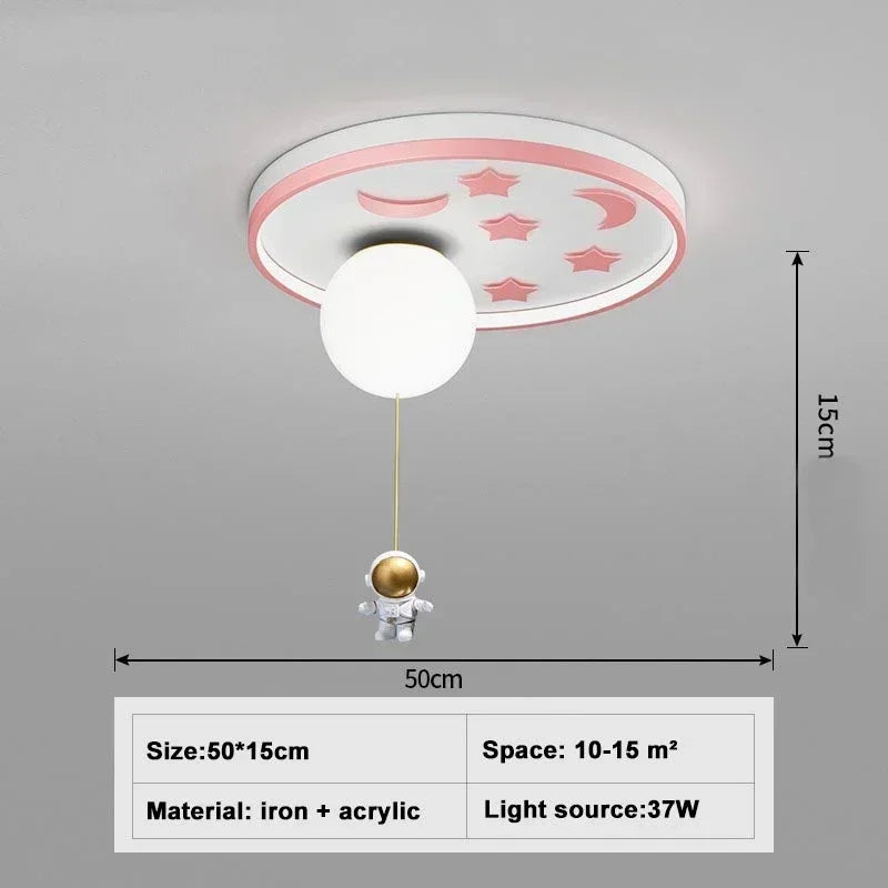 Modern European Modern Children's Moon Lustre Led Lights Astronaut Bedroom Chandeliers Decoration Ceiling Lamps For Room Home-ap