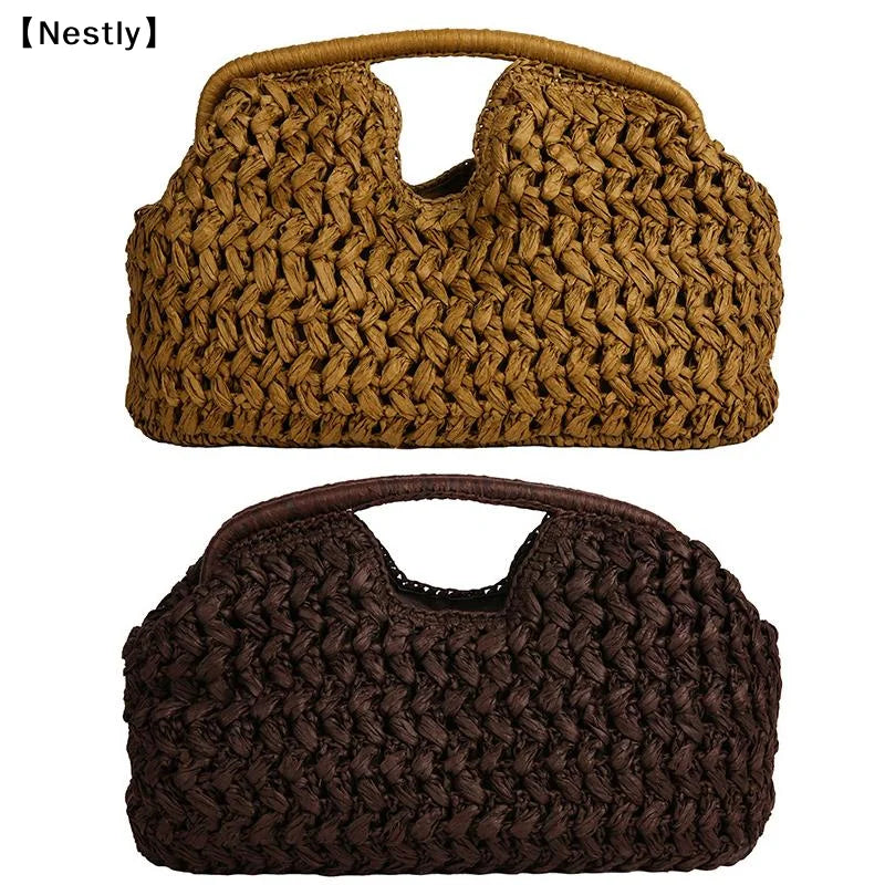 Elegant Woven Handbag Female Beach Straw Underarm Bag Versatile Exquisite Shoulder Bags Evening Bags For Women Gifts