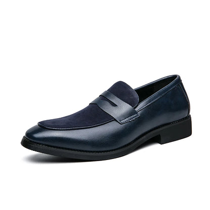 Summer Men Genuine Leather Casual Shoes Mens Wedding Black Dress Shoes Mens Banquet Loafers Blue Outdoor Walking Shoes Big Size