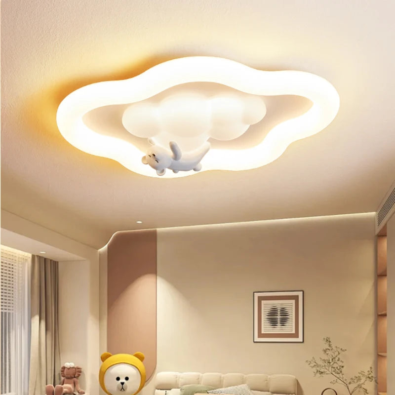 Cloud Light LED Children's Room Baby Room Ceiling Lights Modern Cream Style Nursery Decor Bedroom Cloud Ceiling Lamps