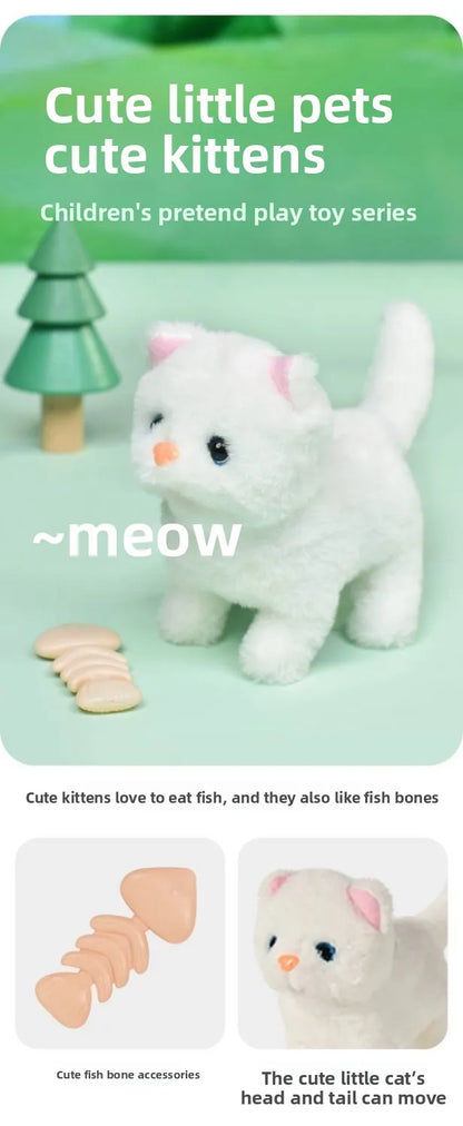 New Children's Simulation of Electric Plush Animal Toys, Play House Gifts for Boys and Girls with Sound Pet Toy Sets with Cages！