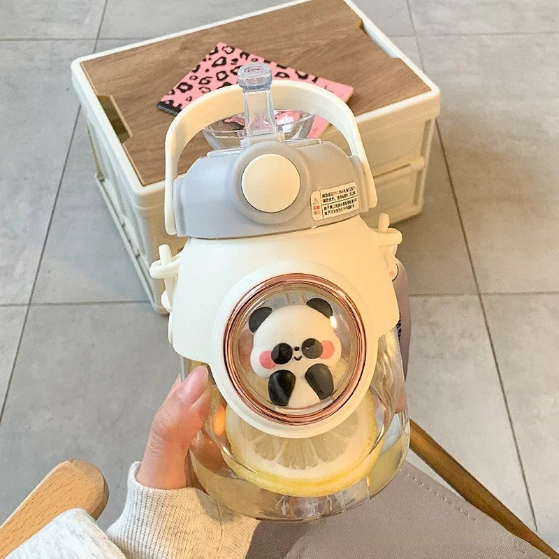 Kids Water Bottles with Straw for Girls 820ml Large Capacity Cute Children's Kawaii Cartoon Bottle for Student School Travel