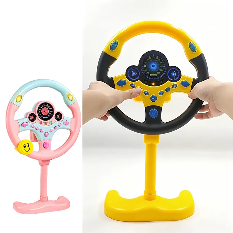 Electric Simulated Driving Steering Three-Dimensional Portable Wheel Copilot Toy Light And Sound Educational Children's Gifts