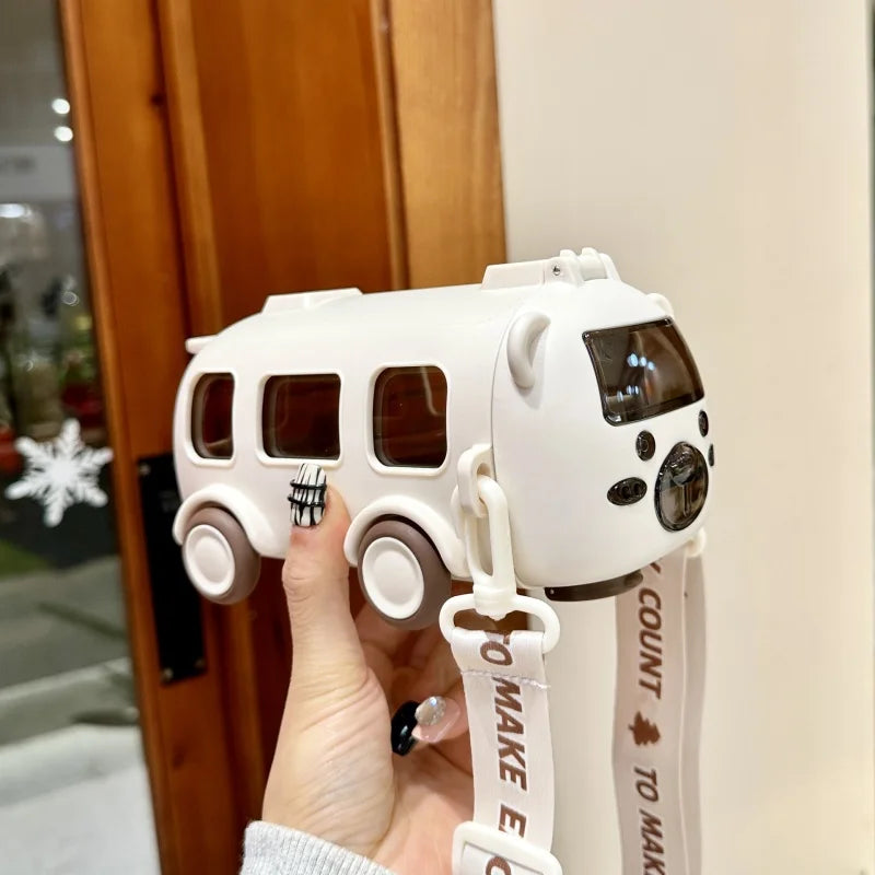 Cute Kids Water Bottle With Straw Fun 0.5L Car-Themed Drinkware For Toddlers Leakproof BPA-Free