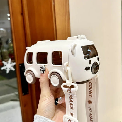 Cute Kids Water Bottle With Straw Fun 0.5L Car-Themed Drinkware For Toddlers Leakproof BPA-Free