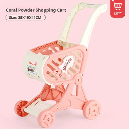Shopping Cart Toy Baby Small Trolley Children Play House Fruit Cut Music Kitchen Supermarket Men And Girls Early Education Toys