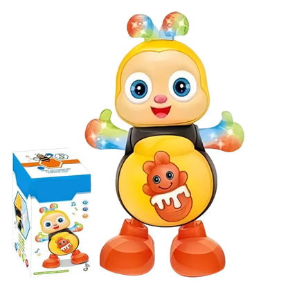 Electric Dancing Bee Toy Cartoon Musical Bee with Lights Music Interactive Educational Toys for Kids Toddler Gifts