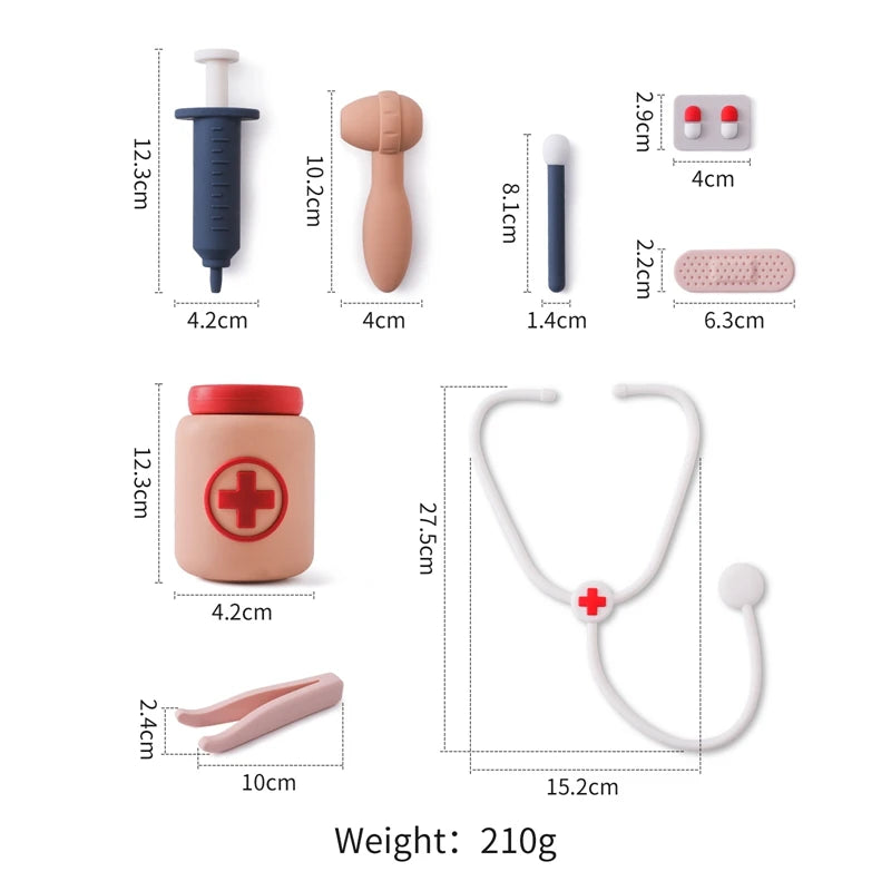 Baby Silicone Doctors Toys Pretend Playing Kids Role Play Pretend Playing Doll Accessories Learning Education Toys Babies Gifts