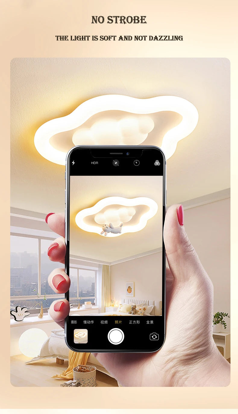 Cloud Light LED Children's Room Baby Room Ceiling Lights Modern Cream Style Nursery Decor Boy Girl Bedroom Cloud Ceiling Lamps