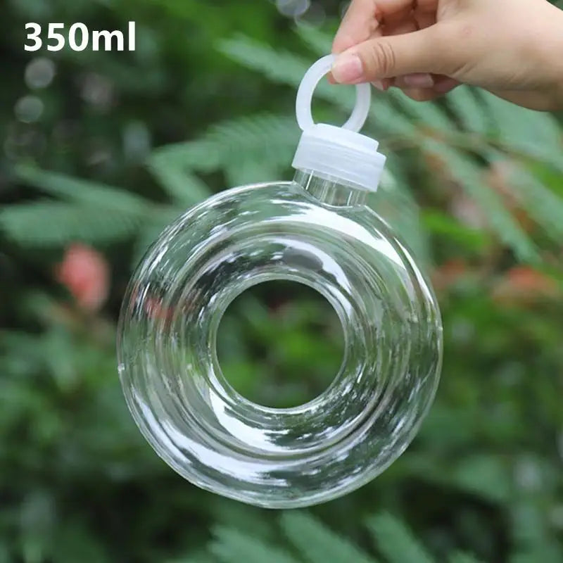 350ML Cute Donut Kids Water Bottle Leak-Proof Travel Cup Children Anti Fall Transparent Drinking Bottle Sports Water Bottle