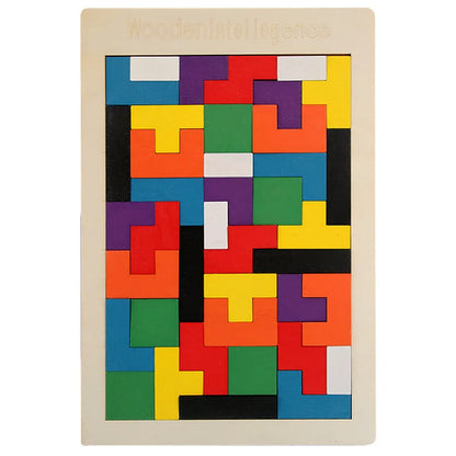Colorful wooden puzzle toys Tangram Montessori materials children's puzzle toys Building blocks Children's learning toys