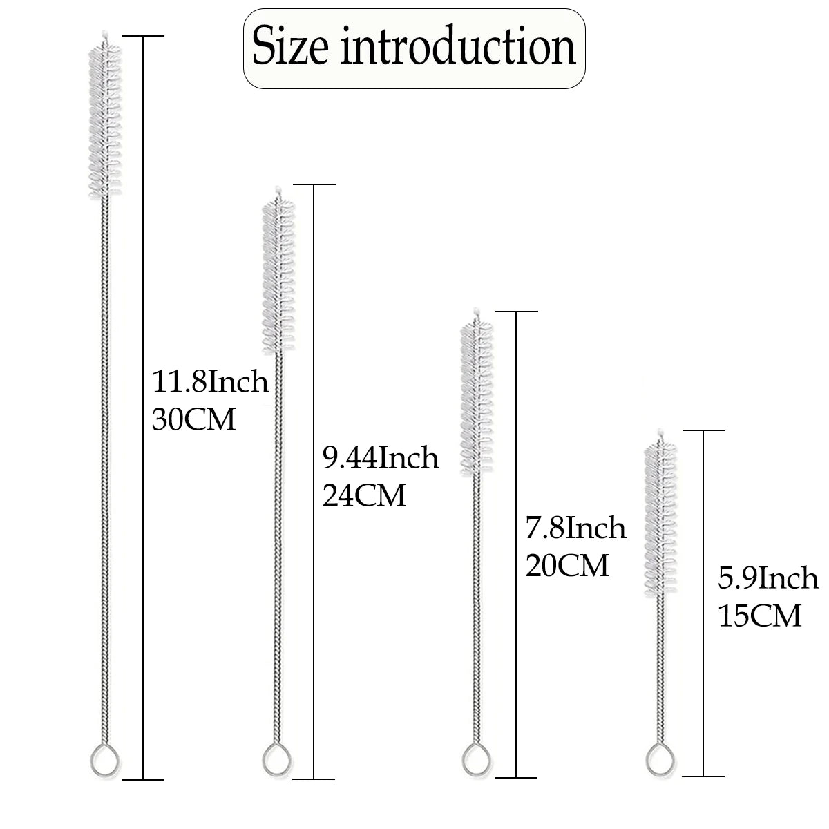 Straw Cleaner Brush Kit for Stanley - (4-Size) Extra Long Pipe Cleaners, Straw Cleaning Brush for Tumbler, Bottle