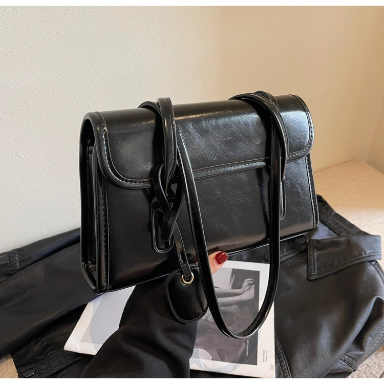 Fashion Red Shoulder Bags For Women Trendy Textured Solid Color Handbag Autumn Winter Versatile Female Underarm Pack