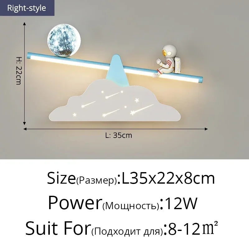 Wall Led Lights Modern Minimalist Astronaut Bedroom Bedside Sconce Lamps for Room Children's Home-appliance