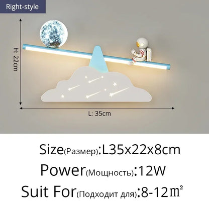 Wall Led Lights Modern Minimalist Astronaut Bedroom Bedside Lamps for Room Children's Home-appliance