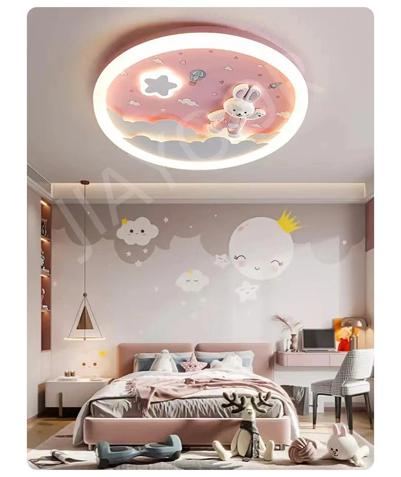 Modern Cute LED Ceiling Lamp For Kids Children's Room Bedroom Chandelier Light Interior Home Decoration Lustre Lighting Fixtures