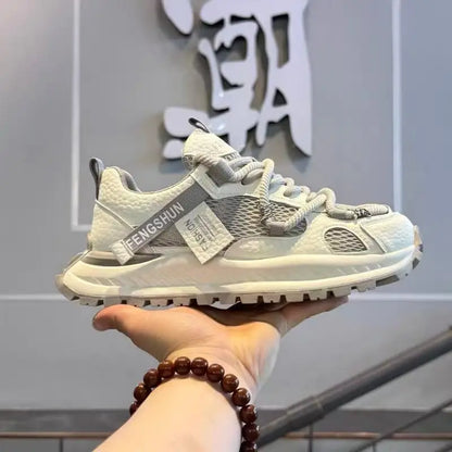 New Men Running Shoes Mesh Breathable Sneakers Lightweight Cushioning Non Slip Outdoor Sports Footwear Large Size Daily Walking
