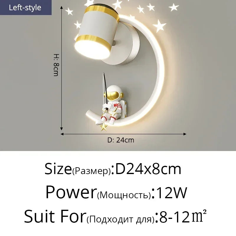 Wall Led Lights Modern Minimalist Astronaut Bedroom Bedside Sconce Lamps for Room Children's Home-appliance