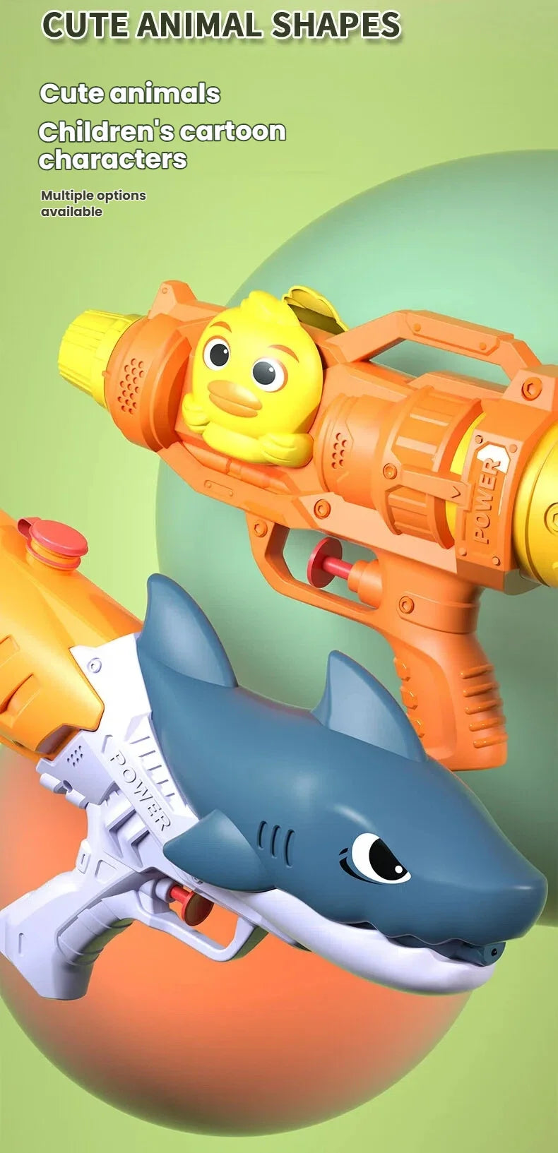 Dinosaurs, Ducks, Sharks, Twin Sprinklers, Water Gun Toys, Water Fights, Family Gatherings, Party Games, Water Pools, Beach Toys