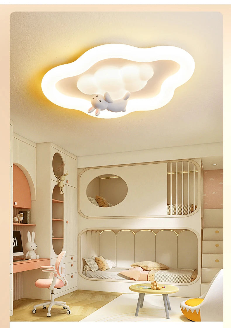 Cloud Light LED Children's Room Baby Room Ceiling Lights Modern Cream Style Nursery Decor Bedroom Cloud Ceiling Lamps