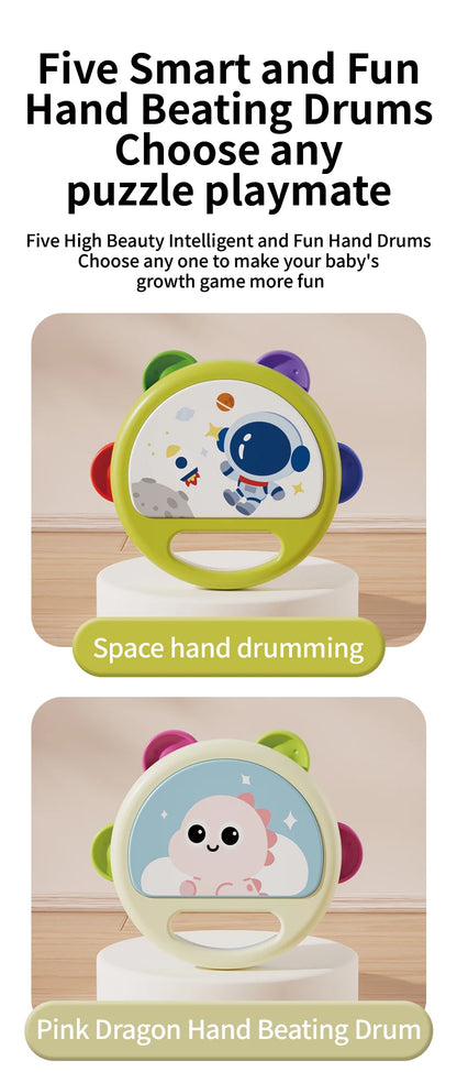 Baby Hand Drum Toys Montessori Musical Instruments Tambourine for Toddlers 1-3 Early Learning Percussion Music Toy