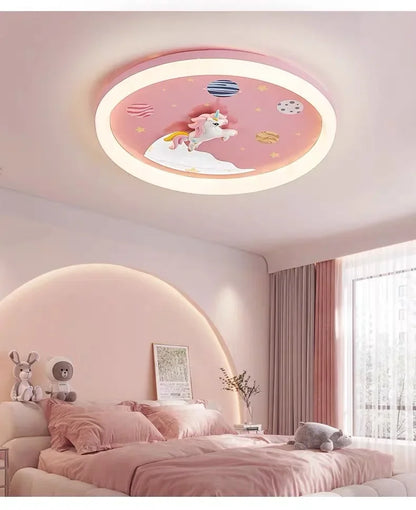 2026 Pink Rainbow Unicorn Light Princess Room Ceiling Lamps LED Warm Cute Nursery Children's Room Girl Bedroom Ceiling