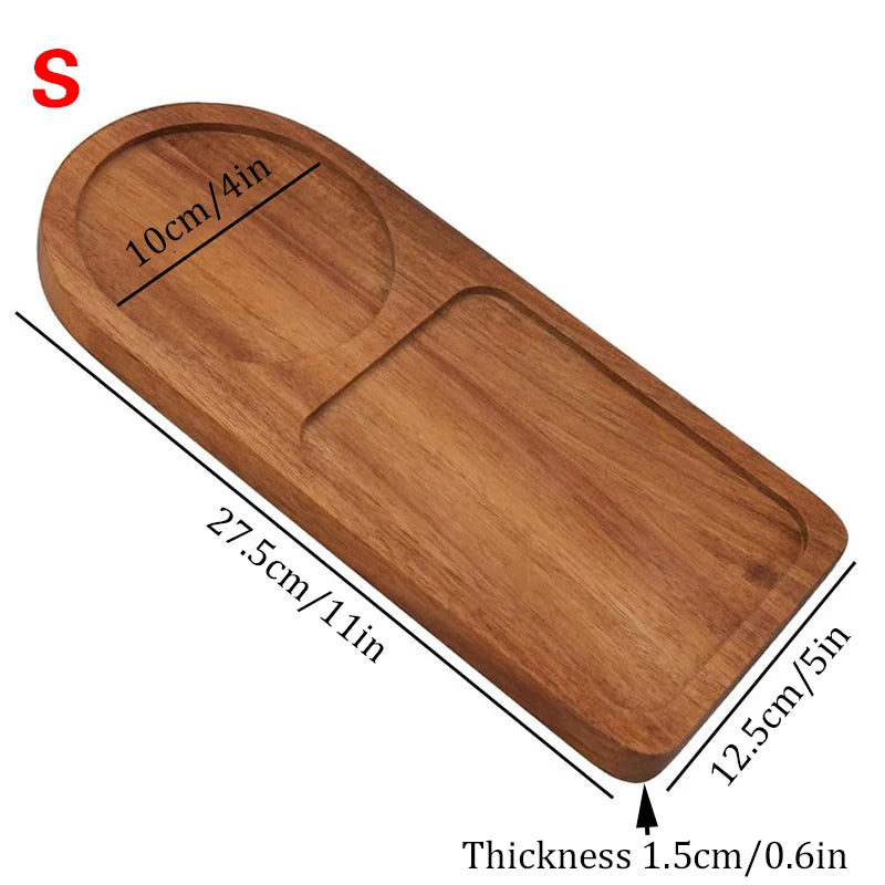 Wooden Coffee Tray Breakfast Serving Plate Hospitable Coffeeware Teaware Decoration Table Accessory for Home