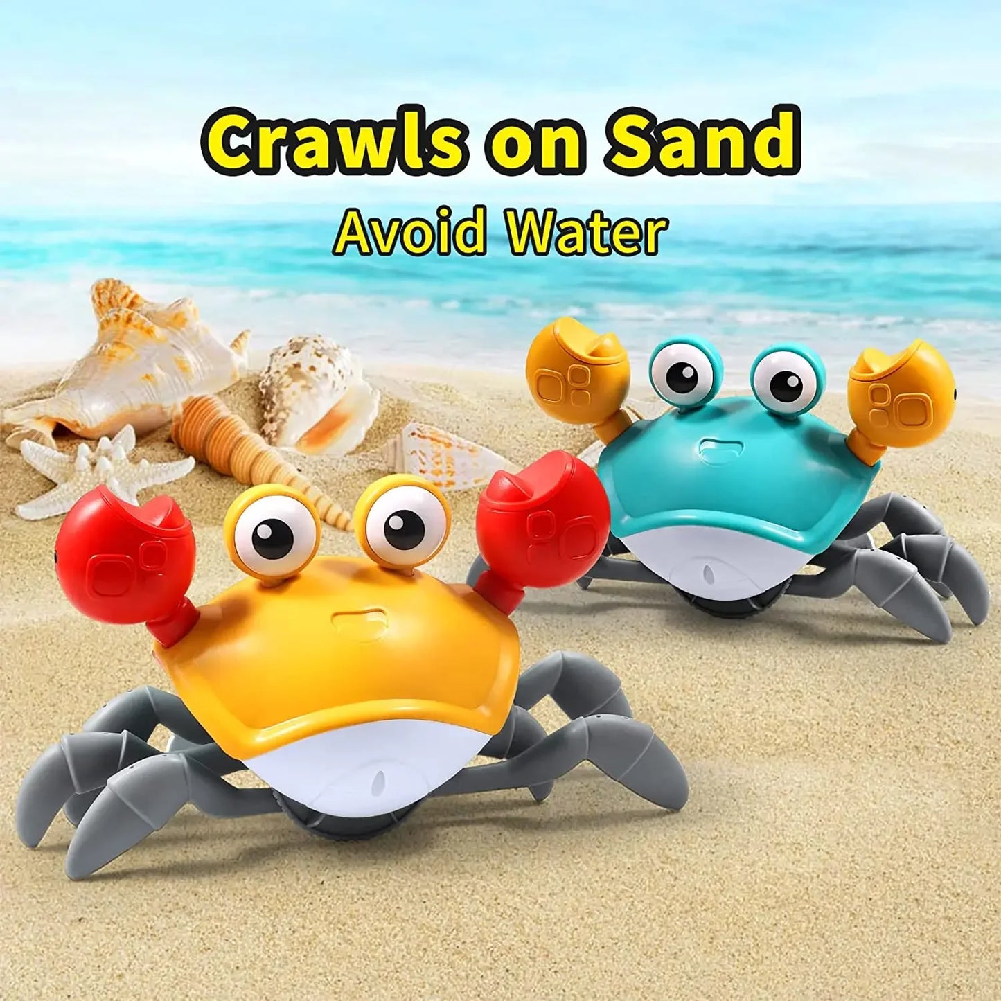 Fun Crab Toy Children Crawling Avoiding Obstacles Electronic Pet With Music Baby Walking Toy Without Battery
