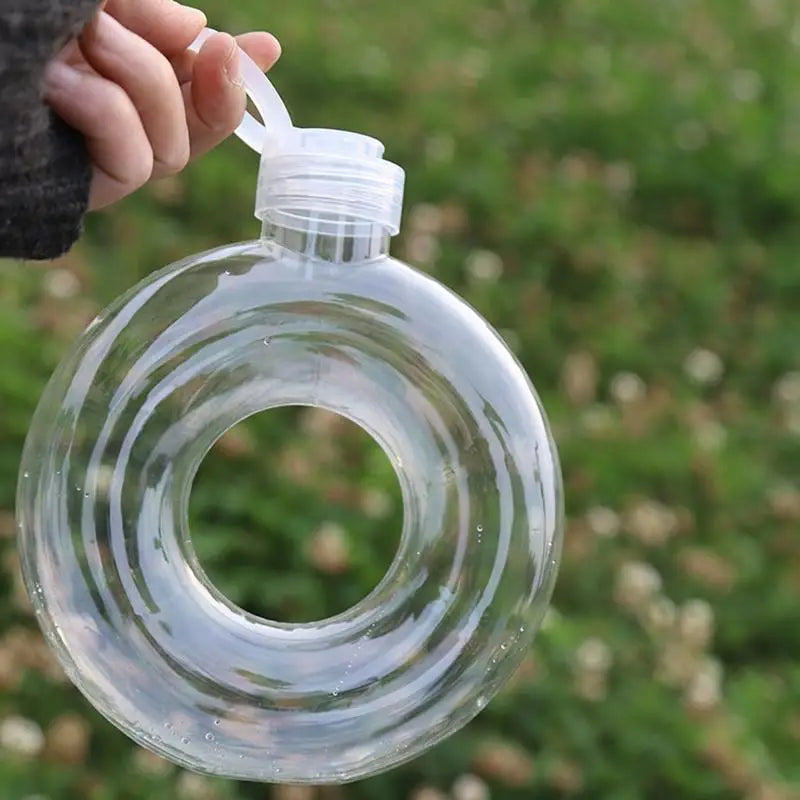 350ML Cute Donut Kids Water Bottle Leak-Proof Travel Cup Children Anti Fall Transparent Drinking Bottle Sports Water Bottle