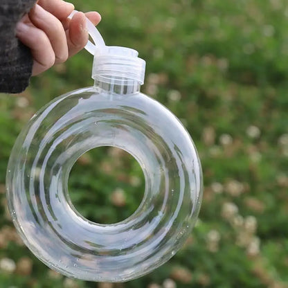350ML Cute Donut Water Bottle Leak-Proof Travel Cup Children Anti Fall Transparent Drinking Bottle Sports Water Bottle